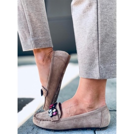 Mocassini con pietre Megara Khaki beige 1