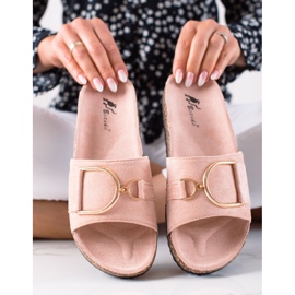 MIKA Ciabatte in camoscio rosa 1