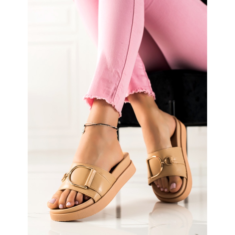 MIKA Eleganti infradito beige marrone 1