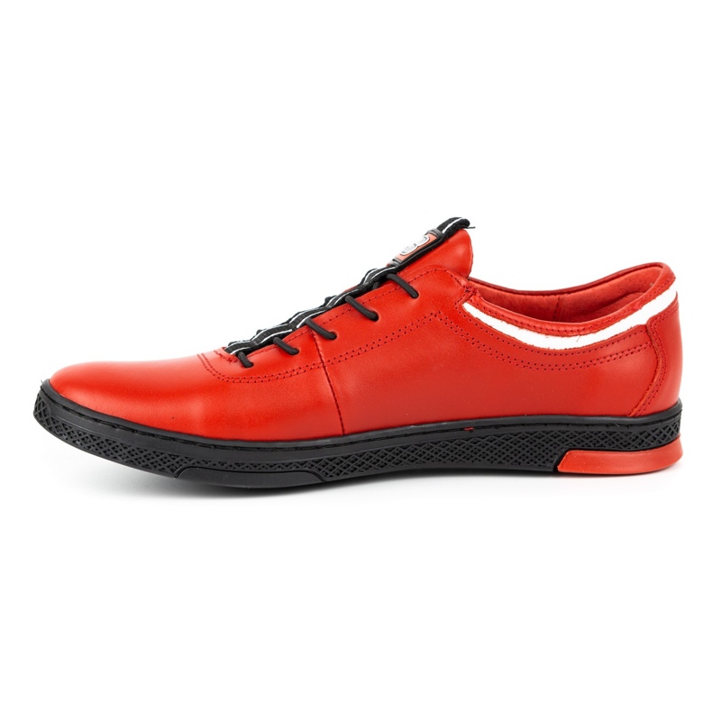 Polbut Scarpe casual da uomo in pelle K23 rosse con nero rosso 1