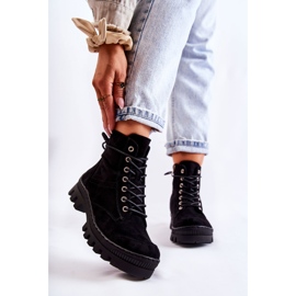 S.Barski Trapper in camoscio nero Layden con cuciture 2