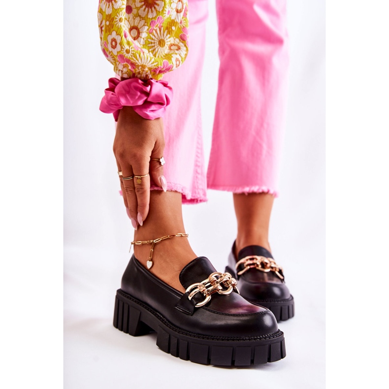 PS1 Scarpe In Pelle Con Catena Decorativa Nera Carminio nero 1