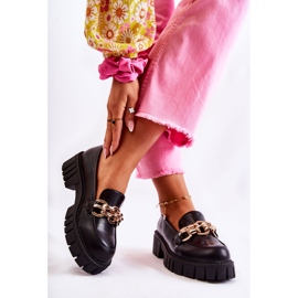 PS1 Scarpe In Pelle Con Catena Decorativa Nera Carminio nero 2