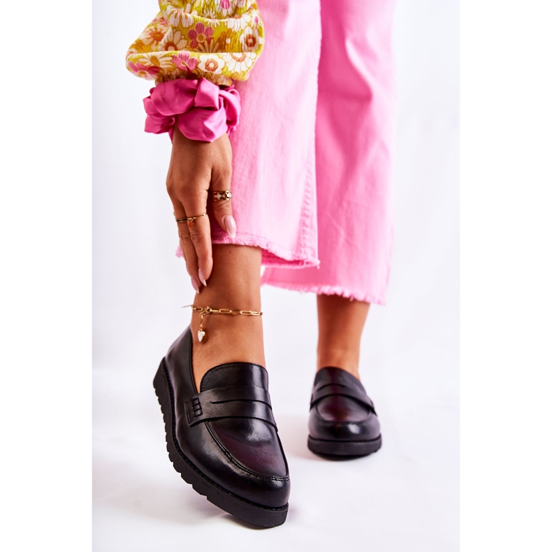 Mocassini con zeppa in pelle La.Fi Black Alannah nero 1