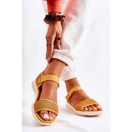 PE1 Sandali Comodi Da Donna Con Velcro Giallo Sidney 2