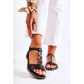 PE1 Sandali Classici Da Donna Con Cintura Decorativa Nera Terina nero 1
