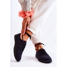 PE1 Sneakers Classiche da Donna Legate Nere Dellis nero 2