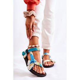 PM1 Sandali Da Donna Con Velcro Caprisa Verde bianca 1