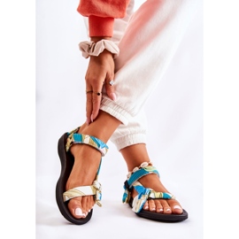 PM1 Sandali Da Donna Con Velcro Caprisa Verde bianca 2