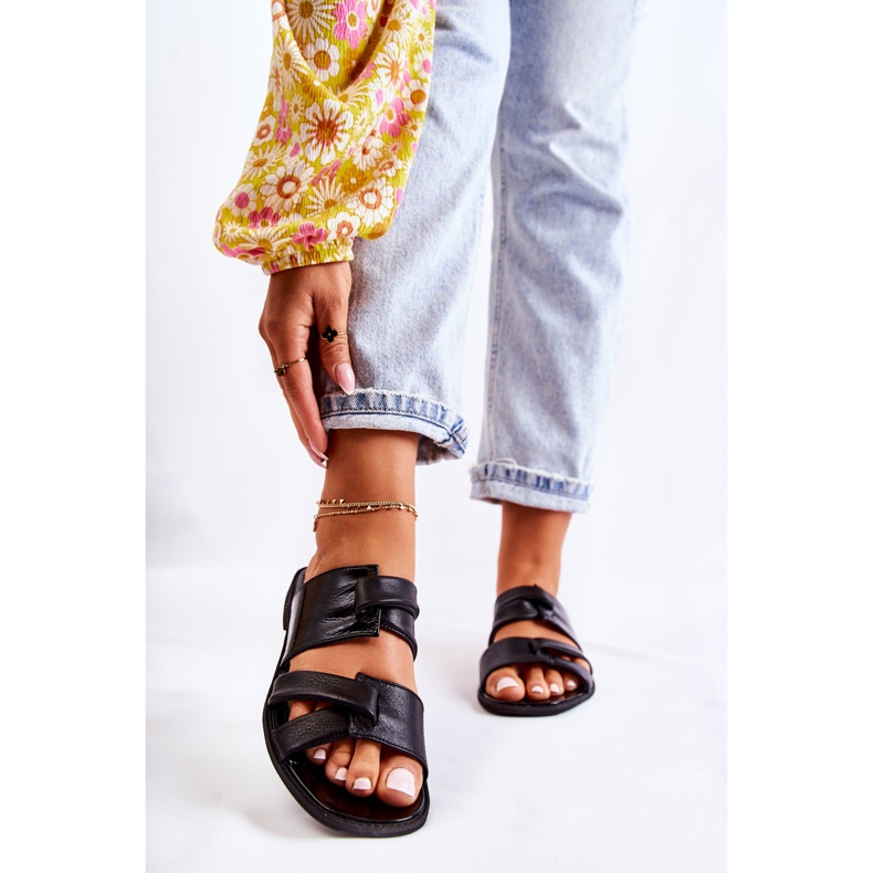 Comode pantofole da donna in pelle Maciejka 05549-01 nere nero 2