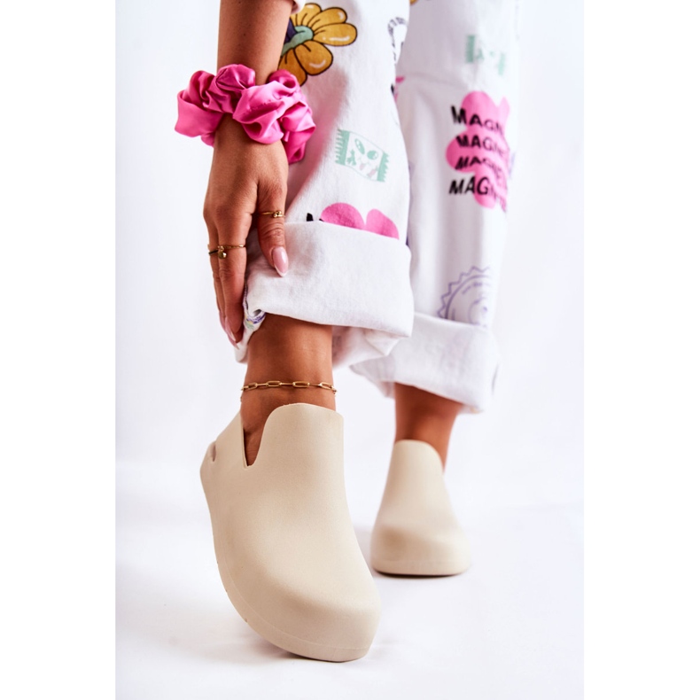 FS1 Zoccoli di gomma alla moda Meriko beige chiaro 1