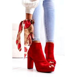 WS1 Stivali su una barra Open Toes Red Adore rosso 4