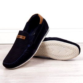 Mocassini in pelle Bugatti M HH153084 blu navy marrone 1