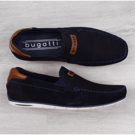 Mocassini in pelle Bugatti M HH153084 blu navy marrone 2