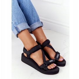 Sandali in schiuma femminile su Wedge Big Star FF274A349 NERO 5
