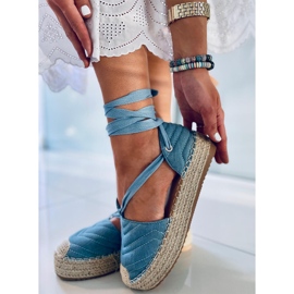 Espadrillas blu Freesia alla caviglia 2
