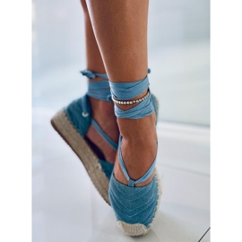 Espadrillas blu Freesia alla caviglia 1