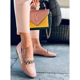 Mocassini con catena Addison Nude beige 1