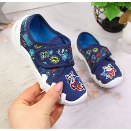 Ciabattine in velcro Jr. Befado per la scuola materna blu navy 1
