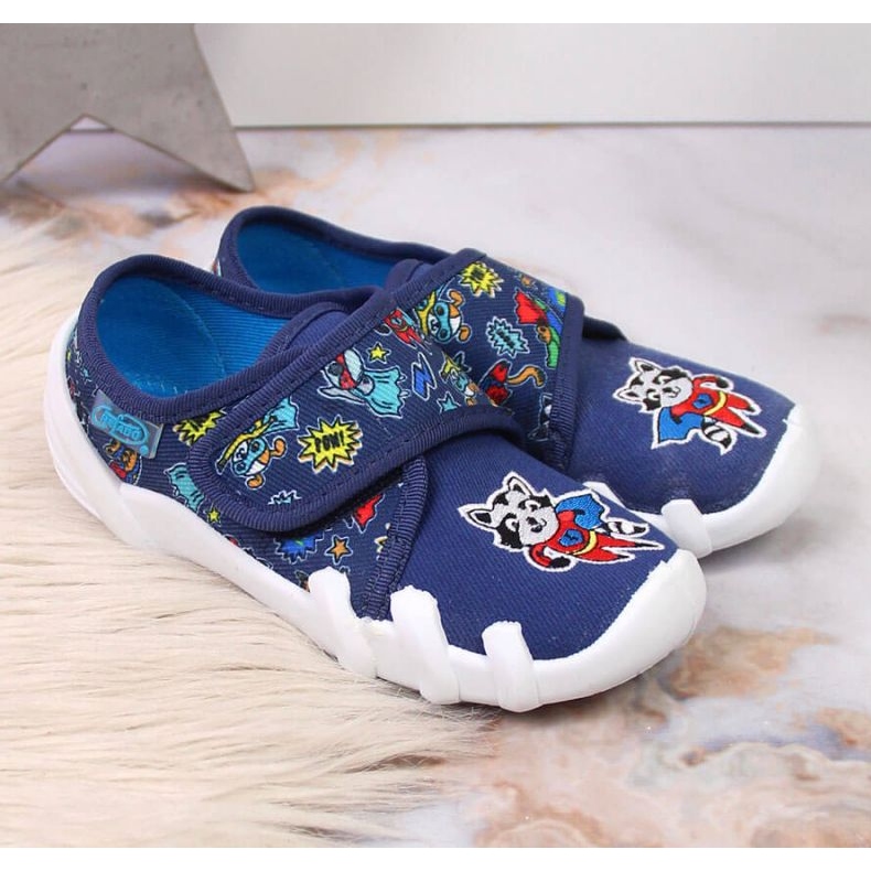 Ciabattine in velcro Jr. Befado per la scuola materna blu navy 2