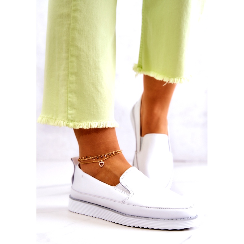 Sneakers da Donna in Pelle Slip-On S.Barski Bianche bianco 3