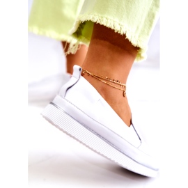 Sneakers da Donna in Pelle Slip-On S.Barski Bianche bianco 4