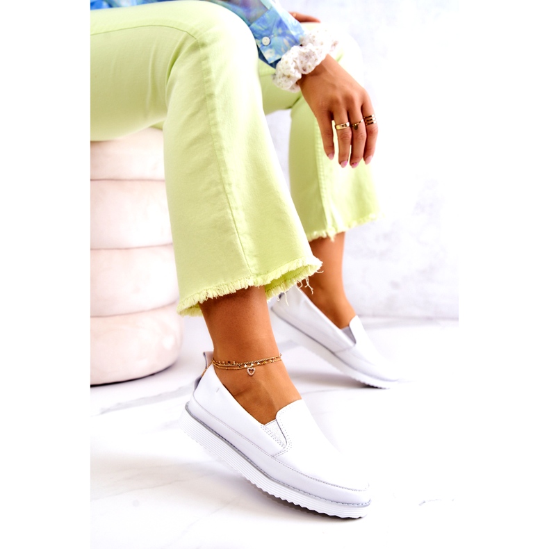 Sneakers da Donna in Pelle Slip-On S.Barski Bianche bianco 5