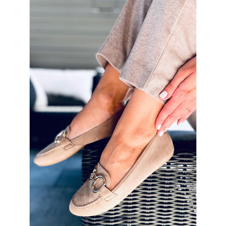 Mocassini da donna Porter Khaki beige 1