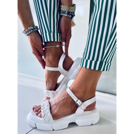 Sandali con suola alta Shanti White bianca 2