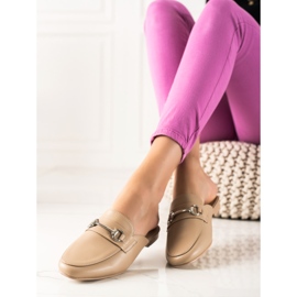 SHELOVET Mocassini con pantofole beige 1