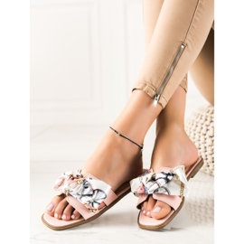 SHELOVET Ciabatte Con Un Fiocco Decorativo rosa 1