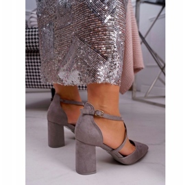 Décolleté con tacco da donna in grigio spitz 4