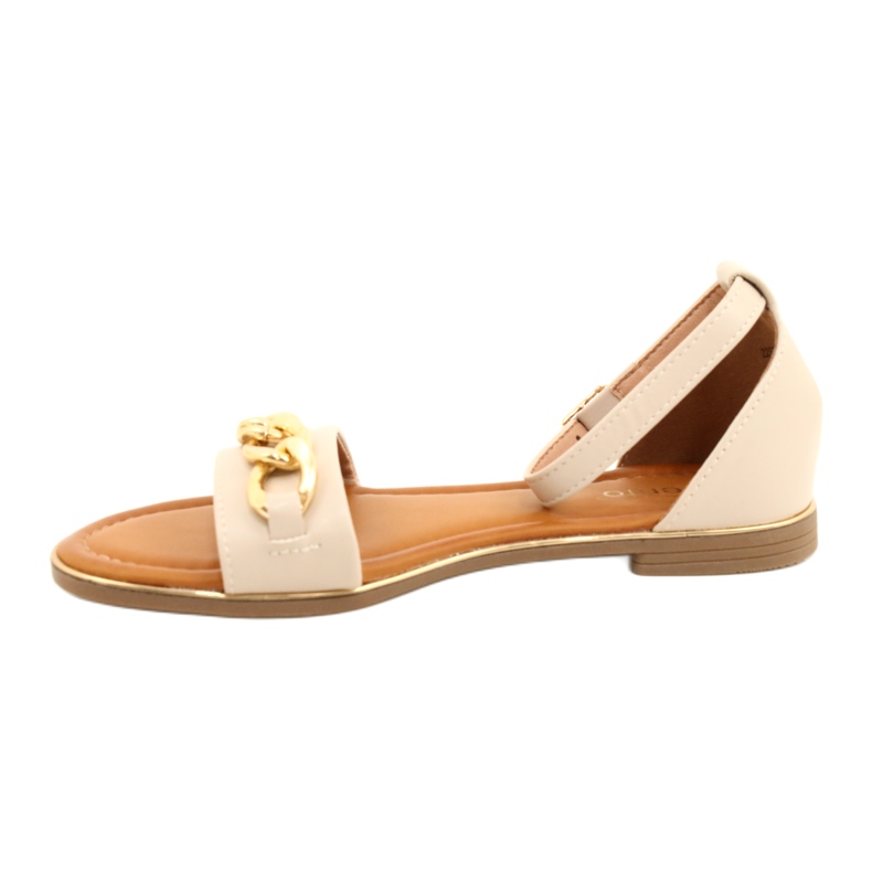 Evento Sandali da donna con catena d'oro 22SD35-4876 beige 2