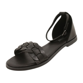 Evento Sandali femminili con treccia 22SD35-4604 NERO 3