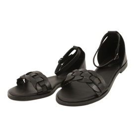 Evento Sandali femminili con treccia 22SD35-4604 NERO 2