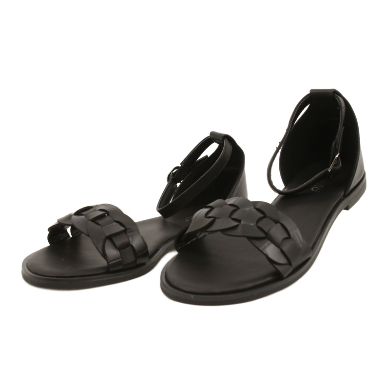 Evento Sandali femminili con treccia 22SD35-4604 NERO 2