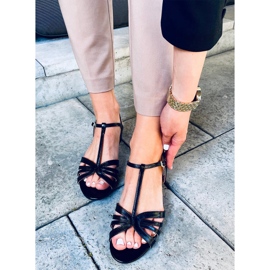 Sandali con tacco basso Sparkle Black nero 1