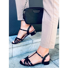 Sandali con tacco basso Sparkle Black nero 2