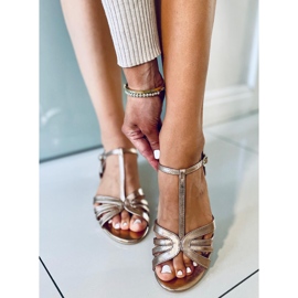 Sandali a tacco basso Sparkle Champagne rosa 1