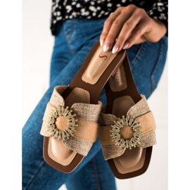Seastar Ciabatte Con Decoro In Cubic Zirconia beige 2