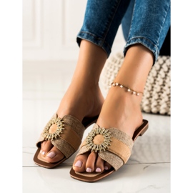 Seastar Ciabatte Con Decoro In Cubic Zirconia beige 1