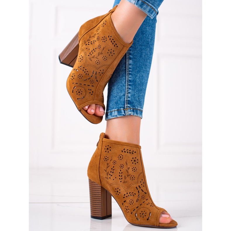 Seastar Stivali open toe traforati marrone 1