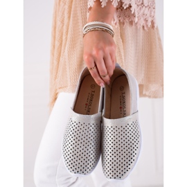 DK Slip in pelle traforata grigio 1