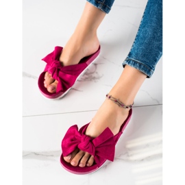 SHELOVET Pantofole alla moda con fiocco rosa 1