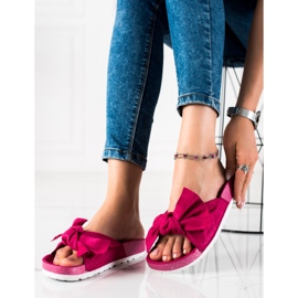 SHELOVET Pantofole alla moda con fiocco rosa 2
