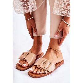 FE1 Pantofole alla moda da donna per l'estate Cappuccino Sylvia beige 2