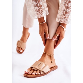 FE1 Pantofole alla moda da donna per l'estate Cappuccino Sylvia beige 1