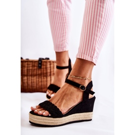 FB2 Sandali con zeppa in pelle scamosciata Gabriela neri beige nero 1