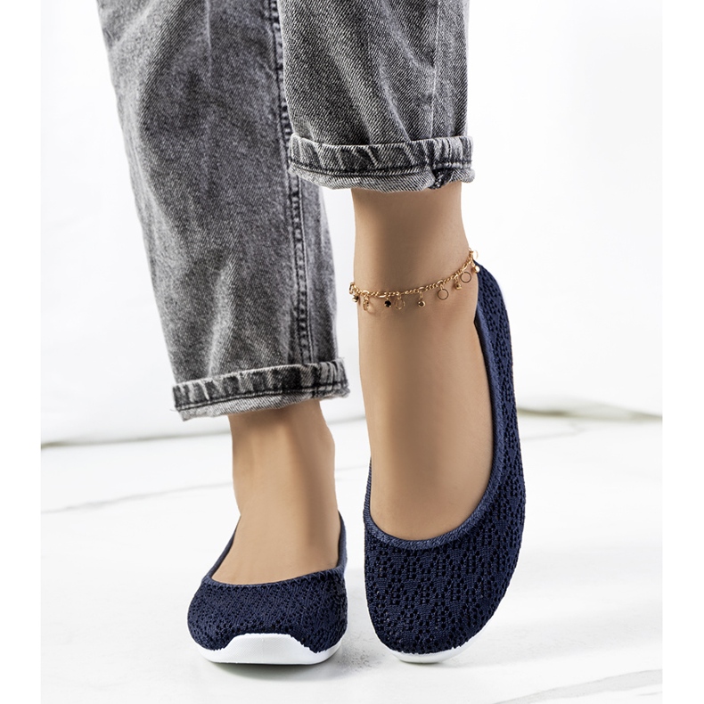 Ballerine traforate Holmen blu navy 1
