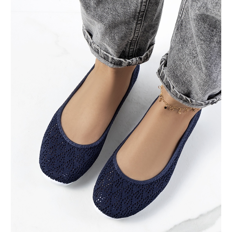 Ballerine traforate Holmen blu navy 2